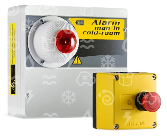 alarm PEGO ECP APE 03, 230V, zvukový, světelný alarm + relé